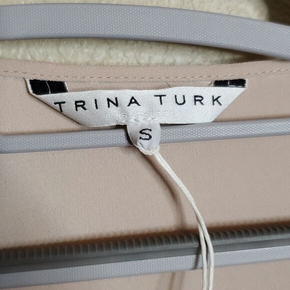 Trina Turk Rejoice Top Small Blush Nude Beige Split Sleeve Butterfly top - Picture 6 of 9